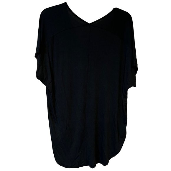 Lush Tunic Short Sleeve Blouse Stretch Pocket Oversized Relaxed Womens Size XS - Picture 8 of 8